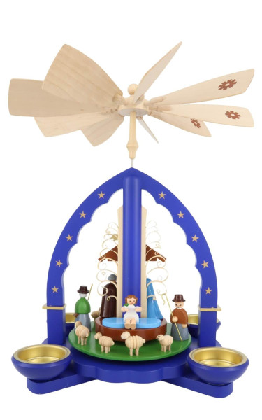 Christmas Pyramid Nativity Scene, 28 cm – Colorful, handmade by Richard Glässer_1