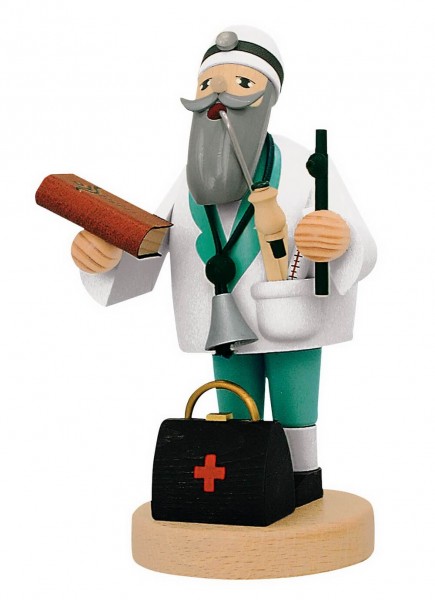 Räuchermännchen Doktor, 19 cm von KWO Kunstgewerbe-Werkstätten Olbernhau/ Erzgebirge