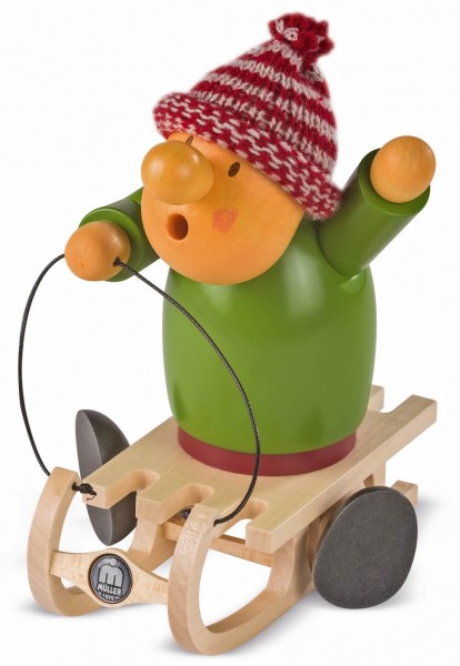 Räuchermännchen Müllerchen® von Müller Kleinkunst mit dem Motiv Rodler 