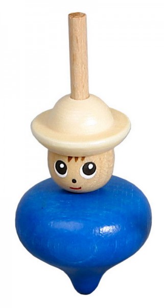 German Wooden Toy spinning top Sailor, blue, 6 cm, Spielalter ab 3 Jahre, Robbi Weber Seiffen/ Erzgebirge