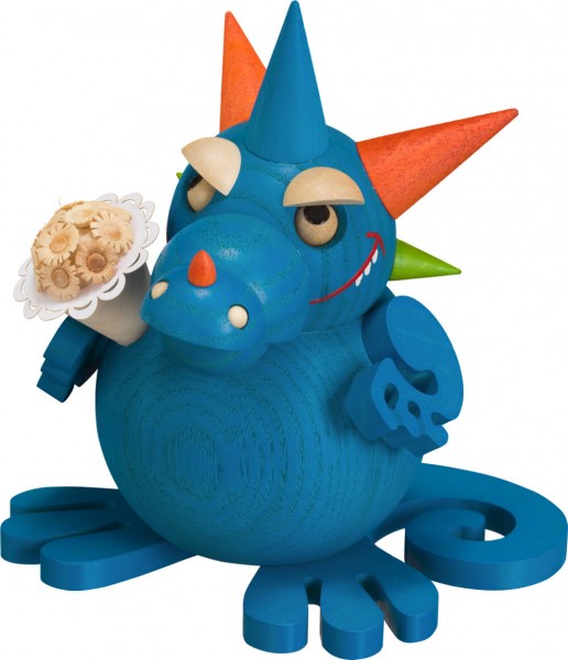 Räuchermännchen Drache Papa, 12 cm, farbig von Seiffener Volkskunst eG