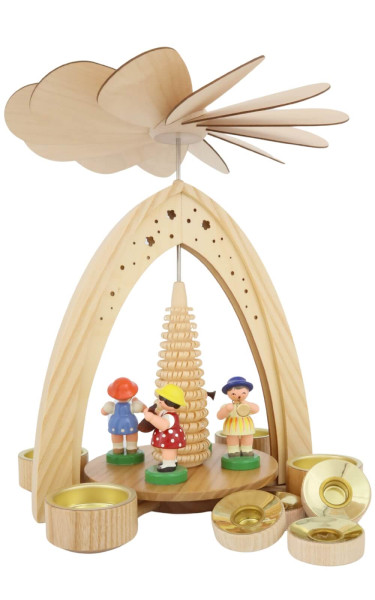 Spring pyramid with 4 flower children, 27 cm by Figurenland Uhlig GmbH
