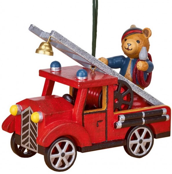 Christbaumschmuck Feuerwehr mit Teddy von Hubrig Volkskunst