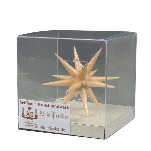 Christbaumschmuck aus Holz, Weihnachtsstern natur, 7 cm hergestellt von Albin Preißler