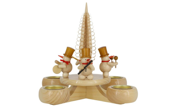 Advent candlestick with snowmen, for natural tealights, 23 cm by Ralf Zenker_1