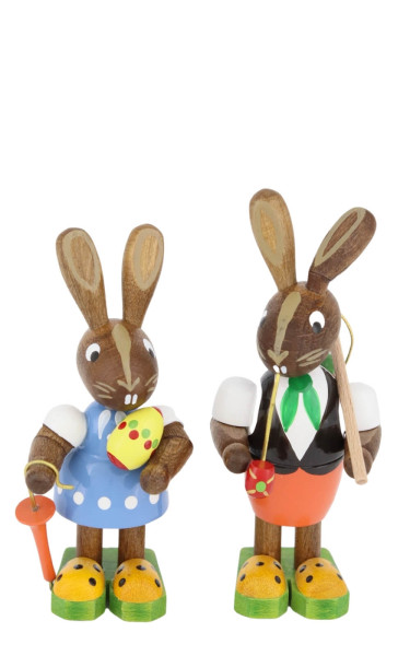 Osterhasen - Paar mit Schirm und Pfeife von Figurenland Uhlig GmbH_1
